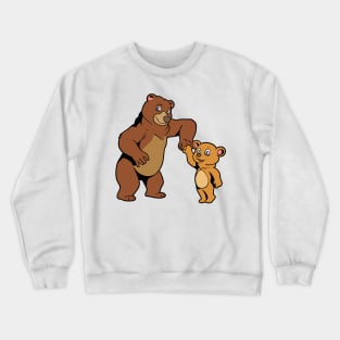 Father and son make fistbump - bear Crewneck Sweatshirt